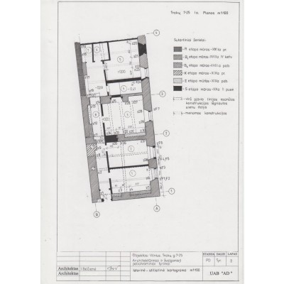 Trakų g. 7 Vilniuje, butas, architektūriniai tyrimai